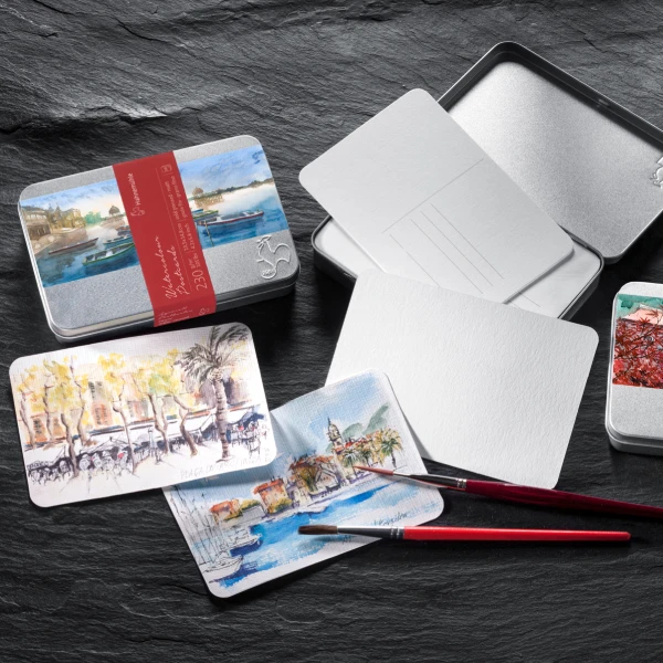 Watercolourpostcardbox_Aquarellpostkartenbox_cold_pressed_and_rough